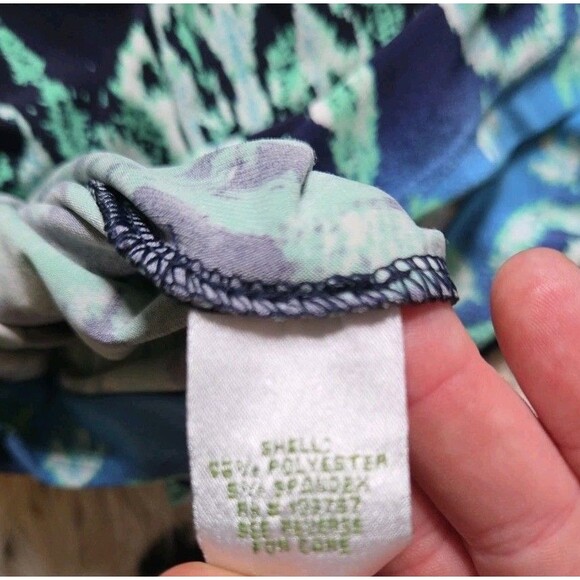 VTG Donna Morgan 8 Peacock Blue Green Stretch Resort Cruise Knee Length Dress - Picture 8 of 9